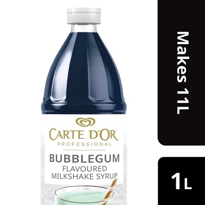 CARTE D'OR Bubblegum Flavoured Milkshake Syrup - 1 L - Here’s an easy way to add delicious flavour, colour and variety to your milkshake menu. 